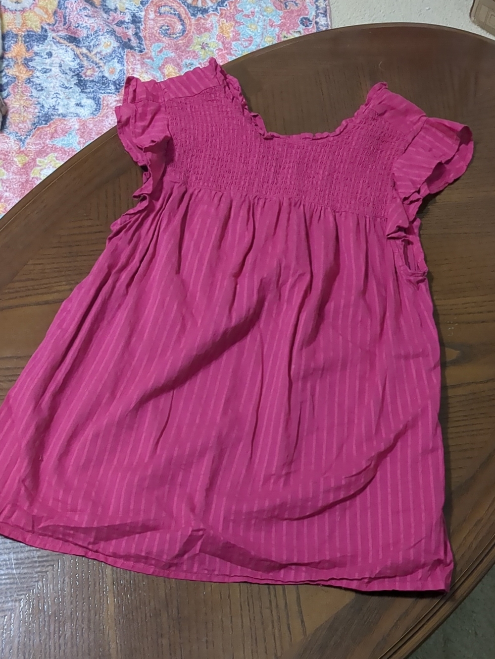 Old Navy Beet Red Smocked Flutter Sleeve Top